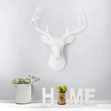 White Deer Head Wall Decor, Modern Decorative Animal Head Sculpture for Living Room, Bedroom and Home Decoration