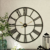 Modern Round Metal Wall Clock, Decorative Circular Hanging Clock for Living Room, Bedroom and Office