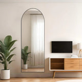 21x64 Arched Full-Length Mirror – Shatter-Proof Glass with Aluminum Alloy Stand