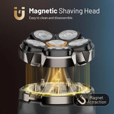 Waterproof Hypoallergenic Head & Face Shaver, Rechargeable Electric Razor for Men’s Scalp and Facial Grooming