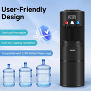 View ICEPURE Water Dispenser with Ice Maker, 3-in-1 Hot and Cold Water Cooler with Built-in Bullet Ice Maker Machine, 26.5lbs/24H, Top Loading for 3-5 Gallon Bottle, Child Safety Lock, Black image 5