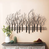 Black Metal Tree Wall Decor, Modern Forest Design Wall Art Sculpture for Living Room, Bedroom and Home Decoration