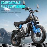 View Electric Bike Q20, 2000W, 52V, 30-180 Miles All-Terrain Fat Tire E-Bike for Adults image 2