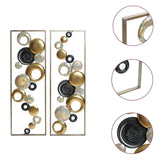 Set of 2 Modern Multi-Color Abstract Metal Wall Decor Panels, Decorative Wall Art for Living Room and Bedroom