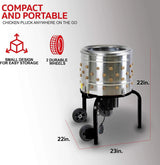 1 HP Electric Chicken Plucker, Stainless Steel, 120VAC, 280 RPM, 20-Inch Drum, 92 Soft Fingers
