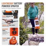 2 Gallon Battery Powered Sprayer, Rechargeable Cordless Electric Pump Sprayer for Garden, Lawn and Outdoor Use