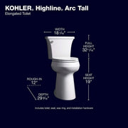 View Extra Tall Highline Arc Complete Solution 2-piece 1.28 GPF Single Flush Elongated Toilet in White (Seat Included) 78305-0 image 4