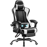Ergonomic Gaming Chair with Footrest and Massage Support, Reclining Computer Chair for Gaming Room and Home Office