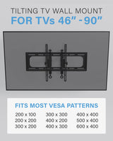 Tilting TV Wall Mount for Large TVs Up to 90 Inches, Heavy Duty Adjustable Flat Screen Television Bracket