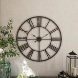 Modern Round Metal Wall Clock, Decorative Circular Hanging Clock for Living Room, Bedroom and Office