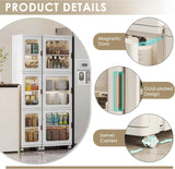 4-Tier Tall Narrow Plastic Storage Cabinet, Slim Vertical Organizer for Bathroom, Bedroom and Home Storage
