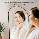 21x64 Arched Full-Length Mirror – Shatter-Proof Glass with Aluminum Alloy Stand