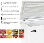 View Commercial Top Chest Freezer 7 Cu. Ft - Deep Ice Cream Freezer with Wire Storage Basket, Solid Door, for Groceries, Kitchen, Restaurant White image 5