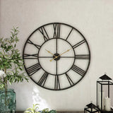 Modern Round Metal Wall Clock, Decorative Circular Hanging Clock for Living Room, Bedroom and Office