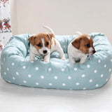 Cozy & Calming Puppy Cage Bed in Spots & Stripes – Grey Spot, Without Personalization pour les activités extérieures