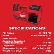 View 2848-20 M18 18-Volt Lithium-Ion Cordless Inflator (Tool-Only) image 5