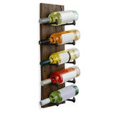 5 Bottle Wood Wall Mounted Wine Rack, Walnut Finish Bottle Holder for Kitchen, Dining Room and Home Bar