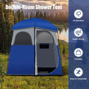 View Sturdy Double-Room Camping Privacy Shower Toilet Tent W/ Storage Bag image 2