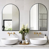 2 Pack 36x24 Inch Arched Bathroom Vanity Mirrors, Wall Mounted Decorative Mirrors for Bathroom and Bedroom