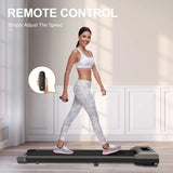 Under-Desk Walking Pad Treadmill with Remote Control and LCD Display, 265-Lb. Capacity, Pink