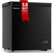 View Chest Freezer 5.0Cubic Feet Deep Freezer Freestanding Freezers with 2 Removable Stainless Steel Basket, Mini Freezer Top Open Door Compact Freezer with Electronic Control 41�� to -15��BLACK image 2