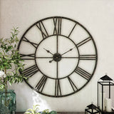 Modern Round Metal Wall Clock, Decorative Circular Hanging Clock for Living Room, Bedroom and Office
