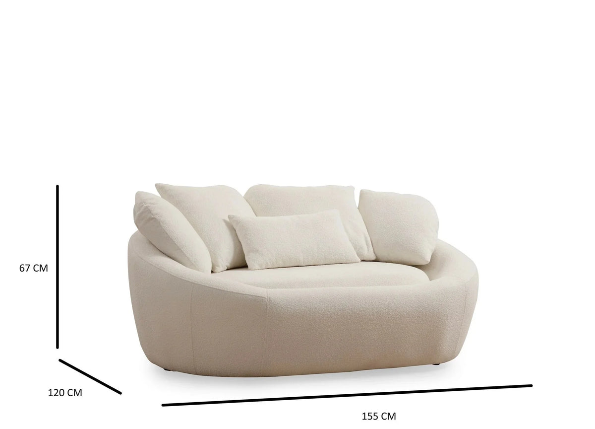 Midye 2er Sofa - Sahne