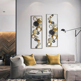 Set of 2 Modern Multi-Color Abstract Metal Wall Decor Panels, Decorative Wall Art for Living Room and Bedroom
