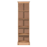 Tall Narrow Wood Bookcase, Slim Freestanding Bookshelf for Small Spaces, Home Office and Living Room