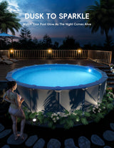 Solar Pool Lights for Steel Wall Above Ground Pools, Solar Powered LED Swimming Pool Lighting