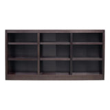 Triple Wide Wood Bookcase, 9 Shelf 36 Inch Tall Bookshelf for Home, Office and Display Storage