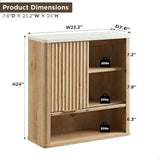 Modern Bathroom Wall Cabinet, Wall Mounted Medicine Storage Organizer with Shelves for Home Organization