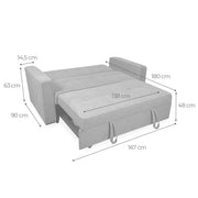 View Sofá Cama De 2 Plazas Modelo Vienna Con Reposabrazos, Gris, Diseño Moderno, Práctico Y Funcional image 5