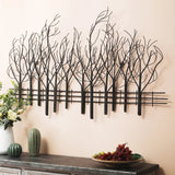 Black Metal Tree Wall Decor, Modern Forest Design Wall Art Sculpture for Living Room, Bedroom and Home Decoration