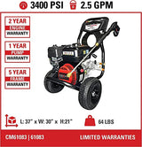 3,400 PSI Gas Pressure Washer