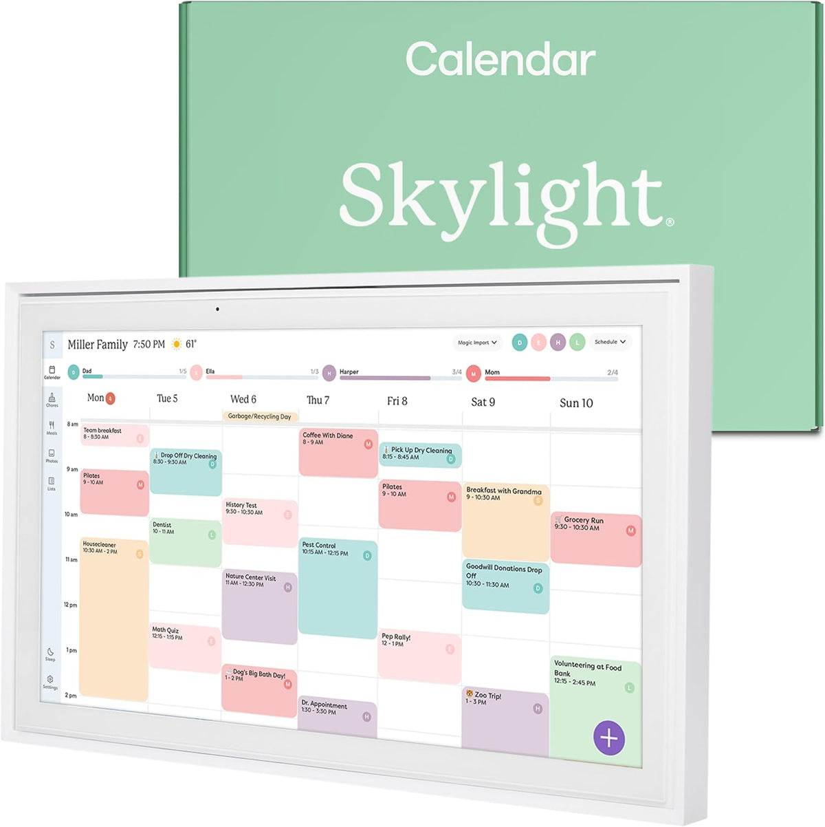 15 Inch Digital Wall Planner & Chore Chart, Smart Family Calendar Organizer Display for Home Organization