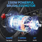 View Electric Bike for Adults, 1000/2000W, 25-37Mph image 2