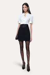 Sylvie Silk Charmeuse Short Sleeve Shirt