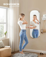 LED Jewelry Organizer Cabinet, Wall or Door Mounted Jewelry Storage Mirror with LED Lights