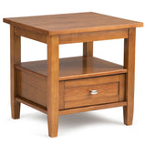 20 Inch Wide Solid Wood Rectangle End Table, Transitional Side Table