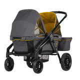 2-in-1 All-Terrain Baby Stroller Wagon with Canopy and Storage - Gray