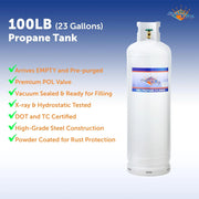 View 100Lb Steel Propane Tank Cylinder with Pol Valve image 4