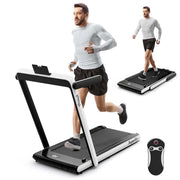 View 2.5HP 2-in-1 Folding Under Desk Treadmill with Speaker APP Remote Control, Portable Walking Jogging Machine for Home Gym Office image 3